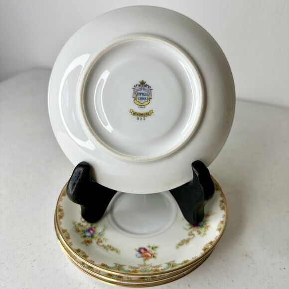 Set Of 4 Tea cup plates Only Empress China “Windmere” Japan Gold Replacement - Picture 5 of 9